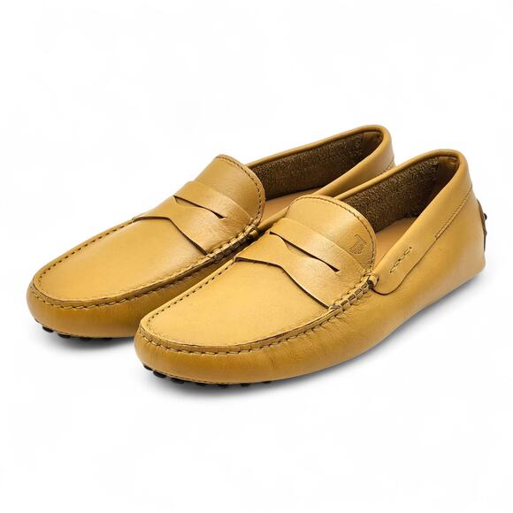 Tod’s Gommino Penny Men’s Leather Driving Loafers Yellow UK 7 US 8.5 - New $695 - Picture 2 of 9